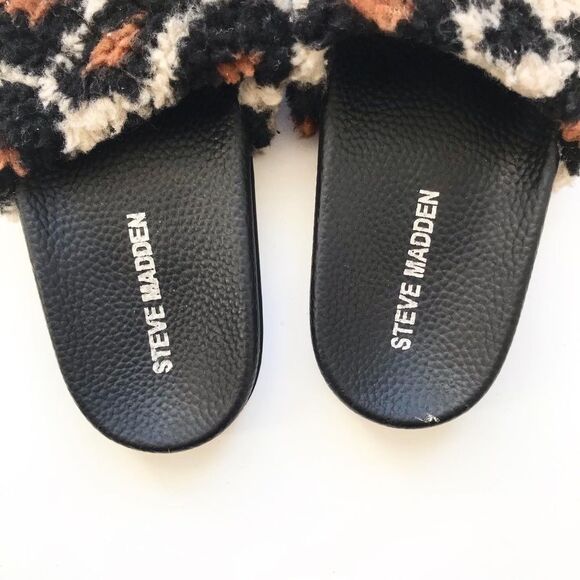 Steve Madden faux shearling-trim leopard slippers GUC size 13 - Picture 5 of 8